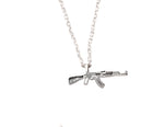 925 Sterling Silver Bold Force Chain Ak-47 Necklace