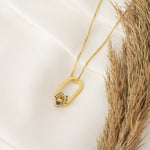 925 Sterling Silver Unique Paperclip Necklace With Birthstone