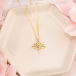 925 Sterling Silver Lotus Flower Necklace,