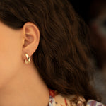 925 Sterling Silver Crystal Pave Kavisli Uzay Yolu Earrings
