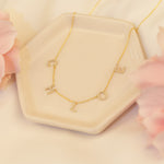 925 Sterling Silver Personalised Initial Diamond Name Necklace (Halley)
