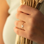925 Sterling Silver Personalized Gold Bead Chain Ring(Zi̇nci̇ri̇ Cs40015)