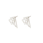 925 Sterling Silver Double Triangle Ear Jacket Earrings