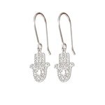 925 Sterling Silver Hand Of Hamsa Earrings