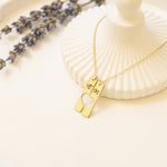 925 Sterling Silver Double Bar Heart Necklace