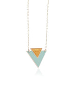 925 Sterling Silver Enamel Double Triangle Necklace
