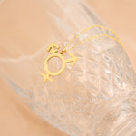 925 Sterling Silver Transgender Symbol Necklace