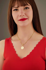 925 Sterling Silver Circle And Bar Y Necklace