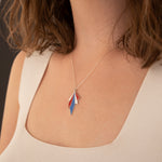 925 Sterling Silver Enamel Kite Shape Necklace