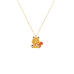 925 Sterling Silver Enamel Squirrel Necklace