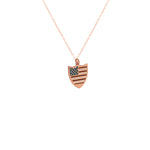 925 Sterling Silver Usa Flag Enamel Necklace