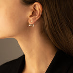 925 Sterling Silver Triangle Ear Jacket Earrings