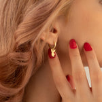 925 Sterling Silver Enamel Playboy Bunny Earring