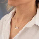 925 Sterling Silver Heart Uçak Necklace