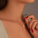925 Sterling Silver Vertical Name Tiny Necklace
