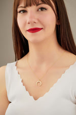 925 Sterling Silver Crescent Moon Necklace