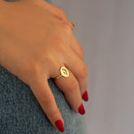 925 Sterling Silver Yoga Symbol Tiny Gold Ring