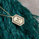 925 Sterling Silver Hexagon Initial Necklace