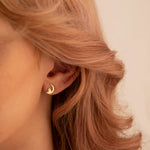 925 Sterling Silver Cat Moon Studs