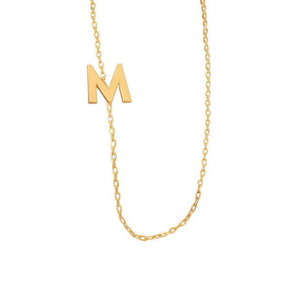925 Sterling Silver Minimalist Sideway Initial Necklaces