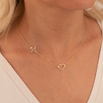 925 Sterling Silver Heart And Plane Necklace