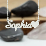 925 Sterling Silver Personalized Name Necklace With Snowflake
