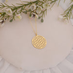 925 Sterling Silver Yaşam Çi̇çeği̇ Necklace