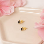 925 Sterling Silver Black Drop Studs