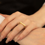 925 Sterling Silver Flat Top Thick Bar Ring