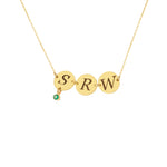 925 Sterling Silver Initial Necklace With Birthstone