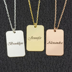925 Sterling Silver Personalised Name Tag Necklace