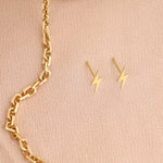 925 Sterling Silver Lightning Bolt Studs