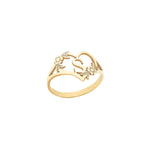 925 Sterling Silver Custom Initials Letter Heart And Flowers Rings