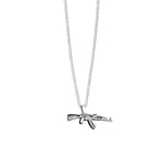 925 Sterling Silver Curb Chain Submachine Gun Necklace