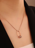 925 Sterling Silver Unique Paperclip Necklace With Birthstone