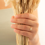925 Sterling Silver Personalized Gold Bead Chain Ring(Zi̇nci̇ri̇ Cs40015)