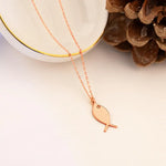 925 Sterling Silver Düz Balık Necklace