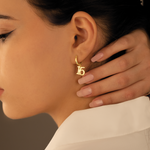 925 Sterling Silver Initial Earring