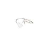 925 Sterling Silver Initial Heart Open Ring