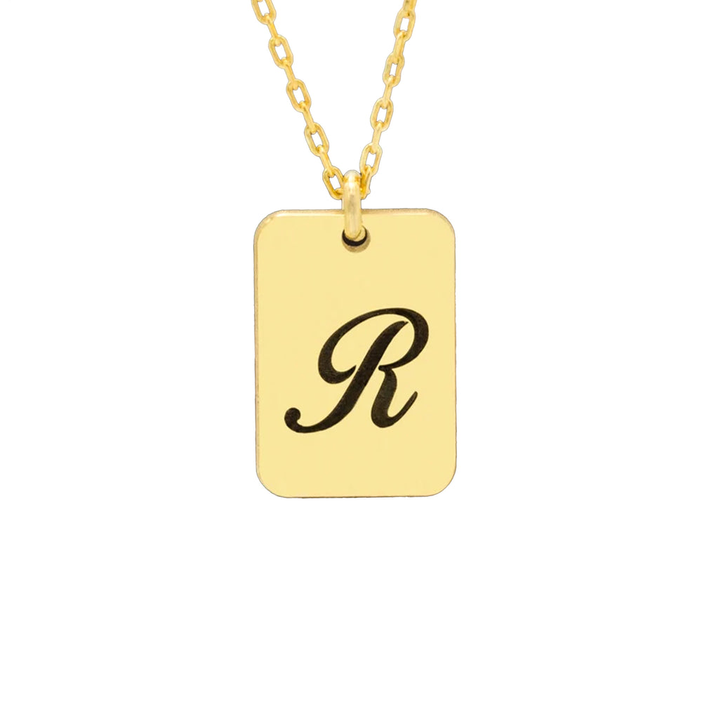 925 Sterling Silver Personalised Initial Tag Necklace