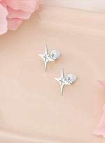 925 Sterling Silver Pole Star Studs