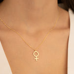 925 Sterling Silver Female Symbol Necklace