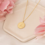 925 Sterling Silver Coin With Initial Necklace