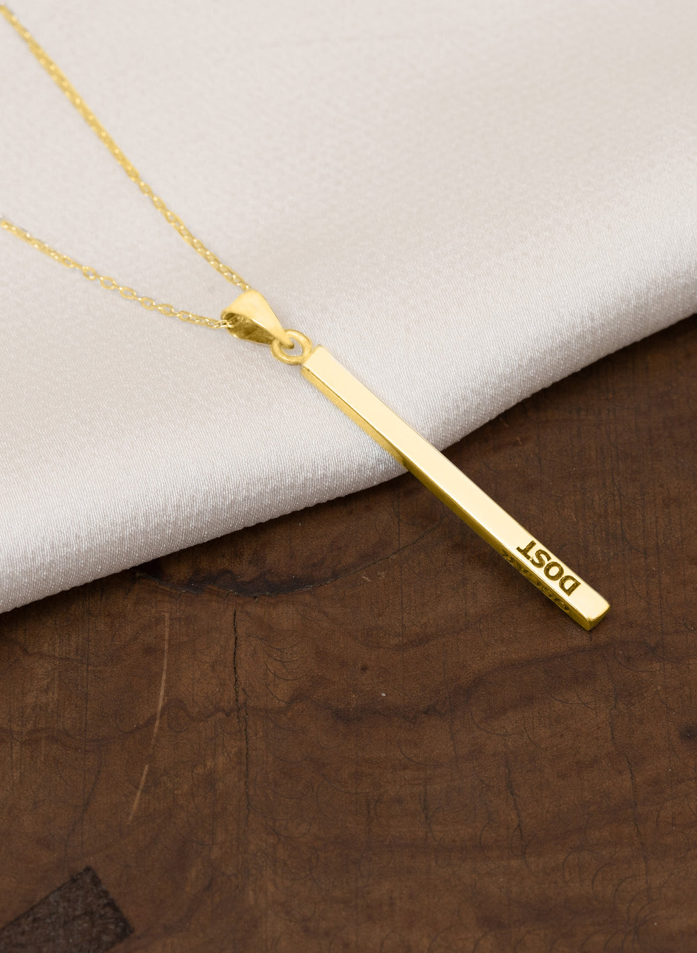 925 Sterling Silver Kişileştirilebilir Bar Necklace,