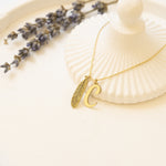 925 Sterling Silver Initial With Leaf Necklace