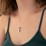 925 Sterling Silver Enamel Cat Necklace