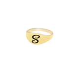 925 Sterling Silver BaşInitial Ring