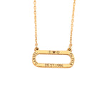 925 Sterling Silver 14K Solid Gold Minimalist Rectangle Anniversary Necklace