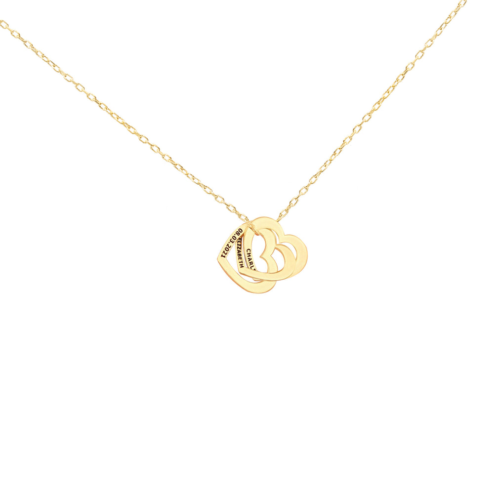 925 Sterling Silver Personalized Heart Name Rings Necklace