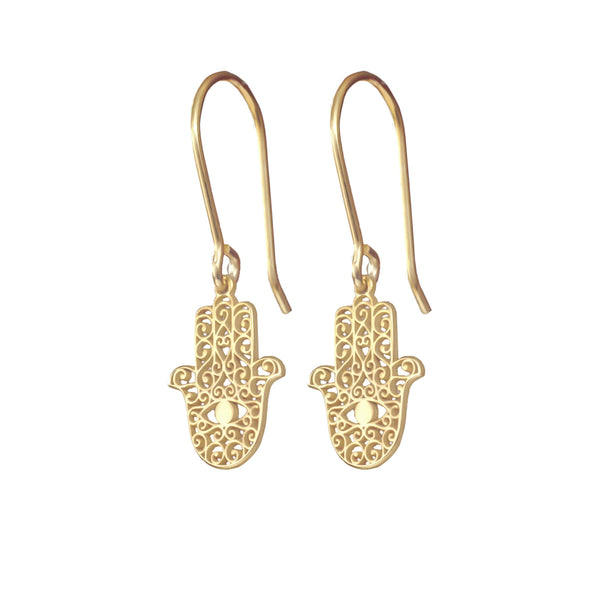 925 Sterling Silver Hand Of Hamsa Earrings